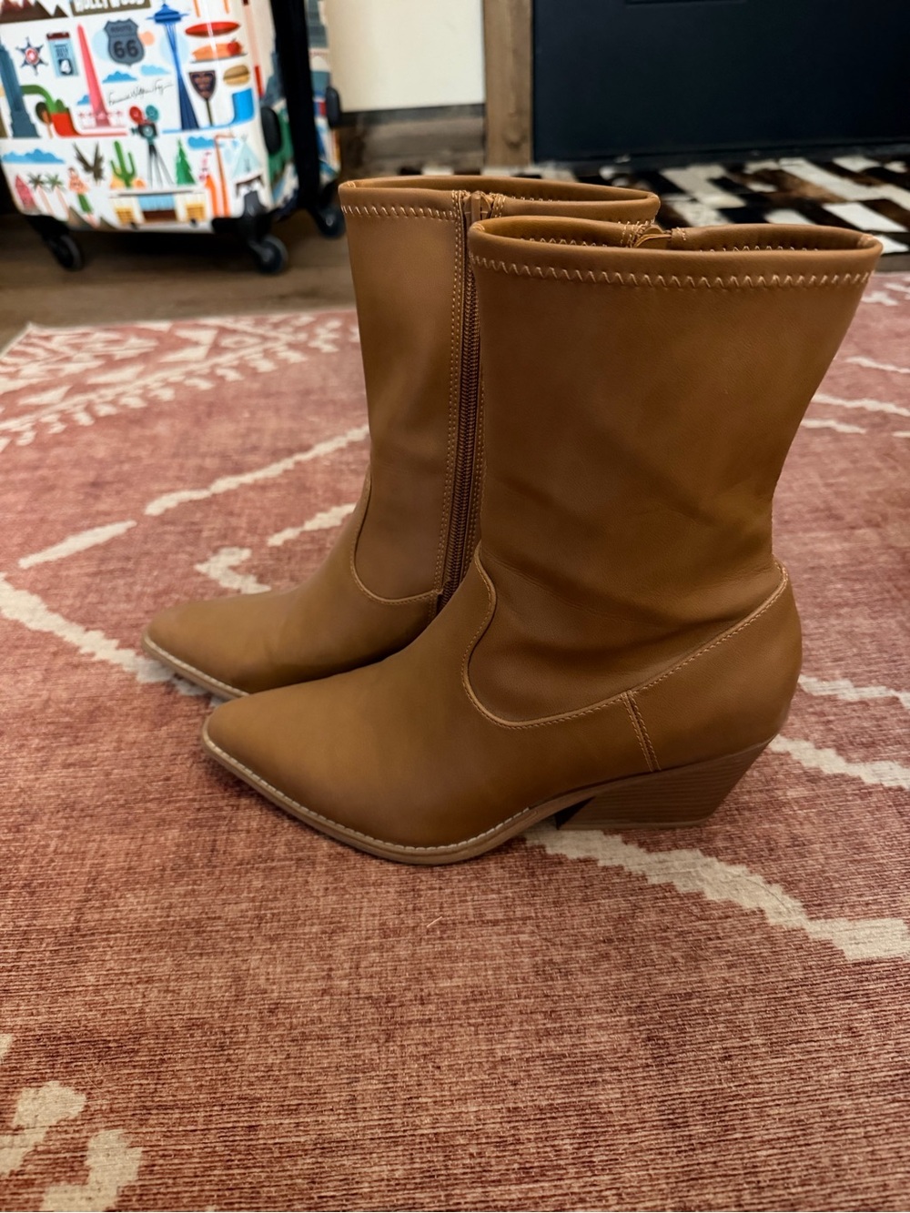 Women's Brown Heeled Boots Like New